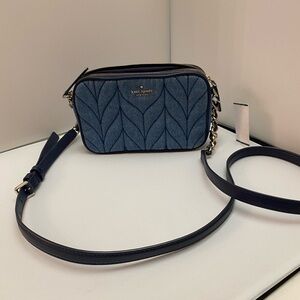 Kate Spade Kendall Briar Lane Distressed Denim Quilted Crossbody Bag - Blue